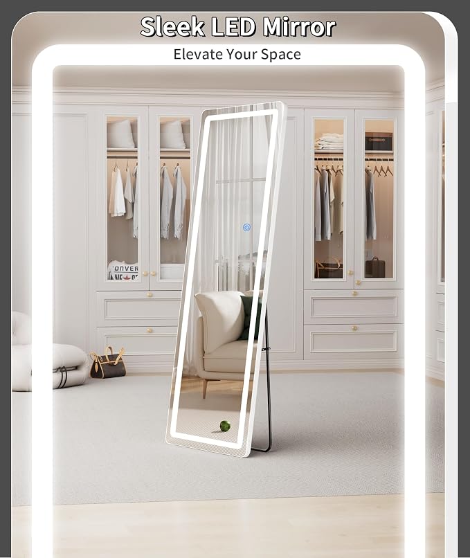 Koonmi Full Length Mirror with LED Lights, Big Mirror - Image 4
