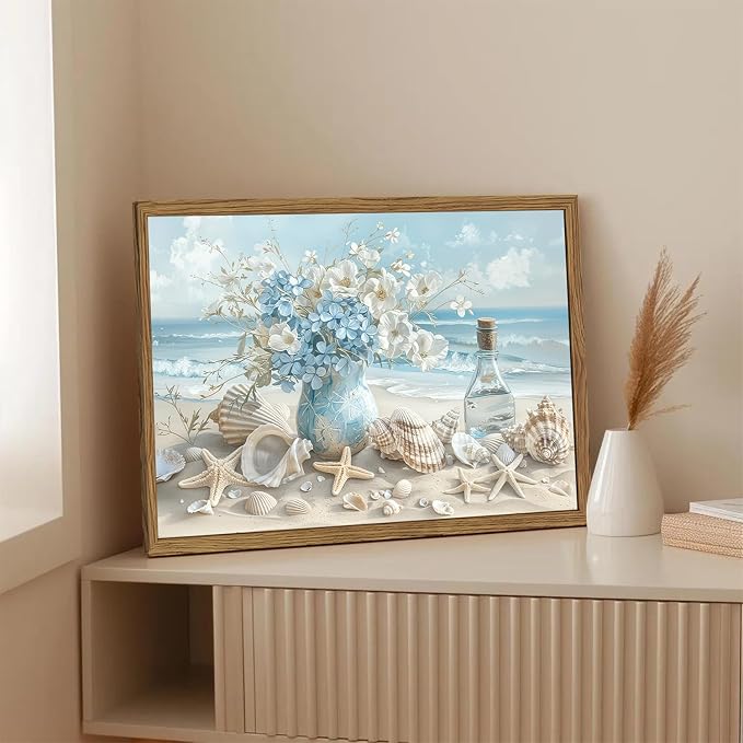 Framed Beach Canvas Wall Art, Ocean - Image 4