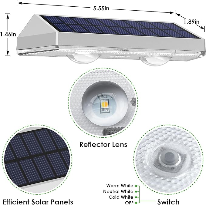 LIANGLOME 2 Pack Solar Fence Lights - Image 5