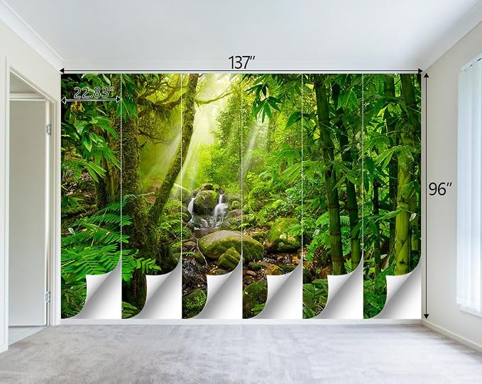 Green Forest Tropical Rainforest wallpeper Living Room Bedroom Nature Jungle - Image 4