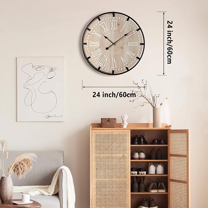 Vantic Farmhouse 24 Inch Extra Large Decorative Wall Clock - Image 8