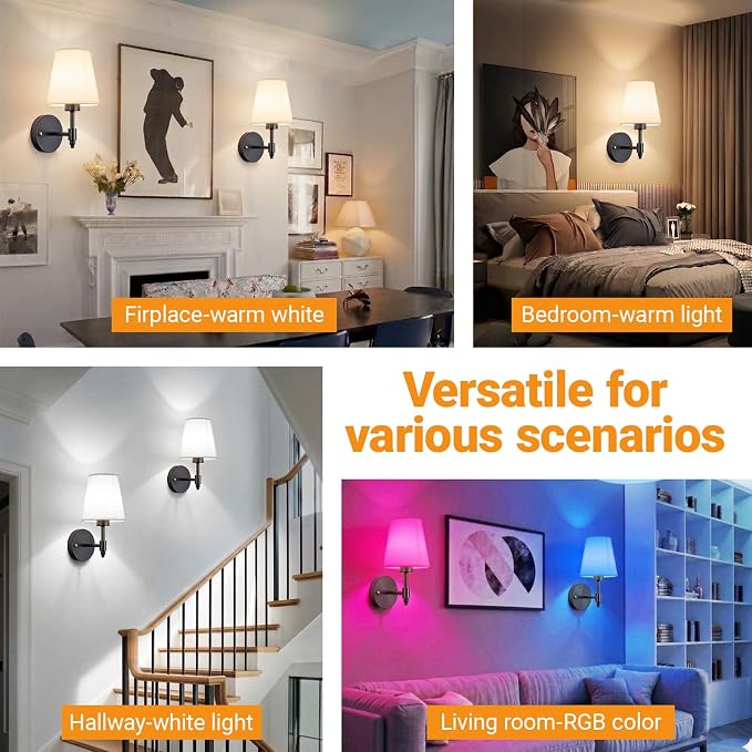 Battery Operated Wall Sconces Set Of Two, Wireless Battery Wall Light - Image 8