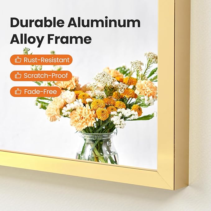 NEWBULIG 26X38 Inch Arched Bathroom Mirror - Image 5
