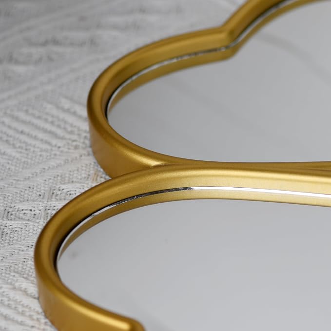 Small Decoritive Heart Wall Mirrors Set of 3, Decorative Four-Leaf Clover Mirror - Image 8