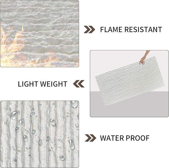 3D Faux Stone Wall Panels, Lightweight & Waterproof Accent Marble Flowing Stone - Image 3