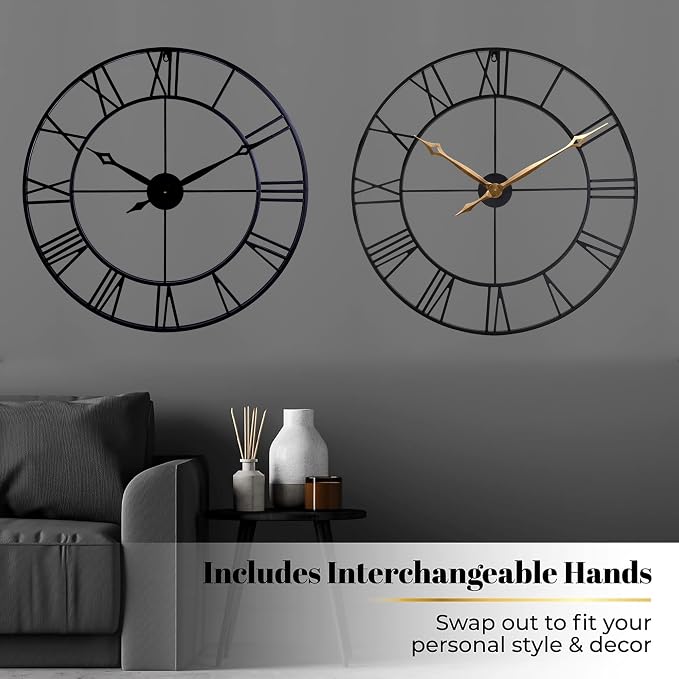 CLXEAST 30 Inch Large Wall Clock Modern, Oversized Roman Numeral Decorative - Image 5