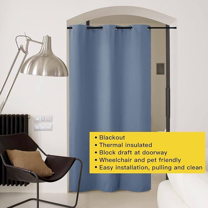 NICETOWN Faux Folding Accordion Doors, Front Door Curtains, Privacy Blackout - Image 8