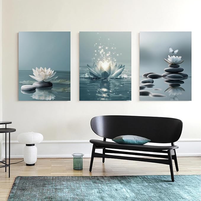 GELDSTEI Calm Zen Botanical Canvas Wall Art, Yoga Spa Meditation Room Decor - Image 8