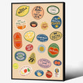 Black Framed Canvas Wall Art Posters Trendy Kitchen Vintage Fruit Market by PDFI