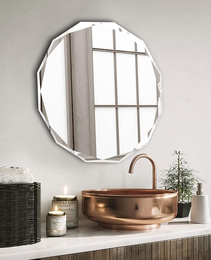 Bathroom Mirrors for Over Sink, Round Frameless Mirrors for Wall, 30x30 Inch - Image 6