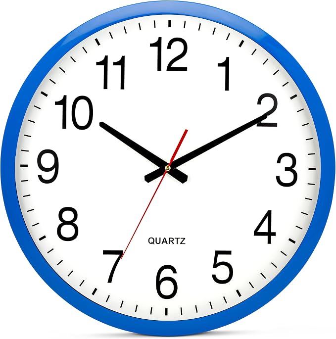 Bernhard Products Blue Wall Clock Silent Non Ticking by BernhardProducts
