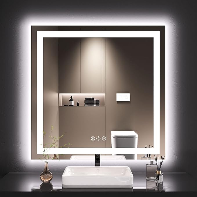 LOAAO 36X36 LED Bathroom Mirror by LOAAO