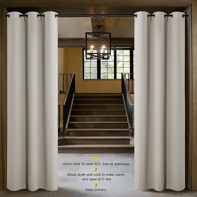 NICETOWN Natural Door Curtain for Doorway Privacy, Curtains 84 Inch Length - Image 2