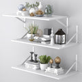 Deep Floating Shelves for Wall Set of 3, 24W x 12 Inch Deep White Floating by Unknown