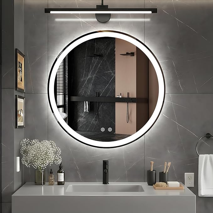 DUMOS 28 Inch Round LED Bathroom Mirror by DumosLifestyle