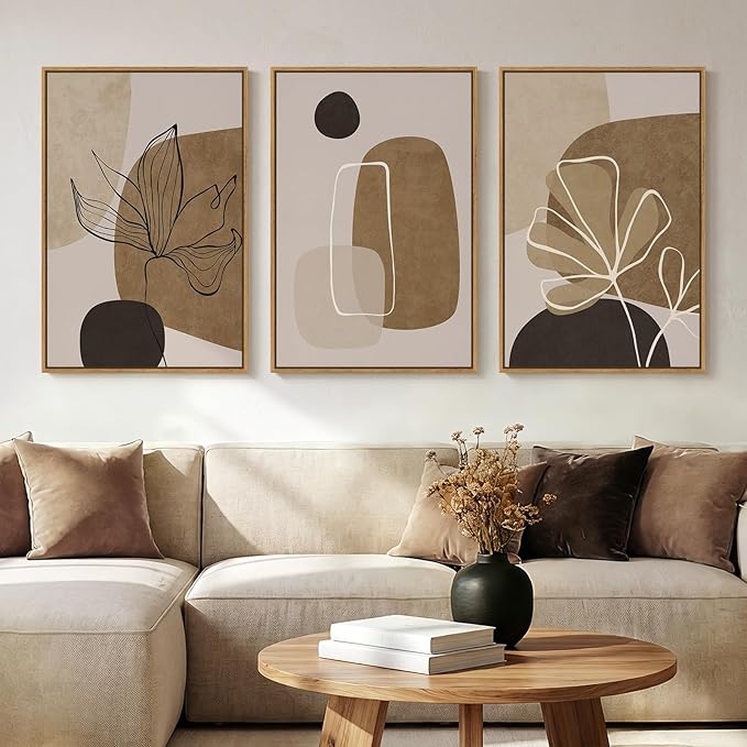 Large Framed Neutral Boho Wall Art by Cuspin