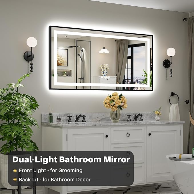 60x30 Inch LED Bathroom Mirror - Image 2