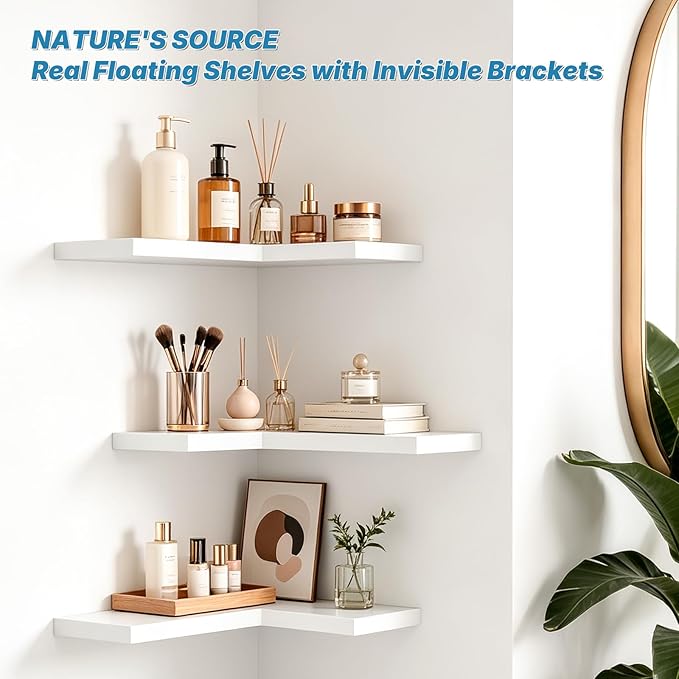NATURE'S SOURCE Floating Corner Shelves - Image 4