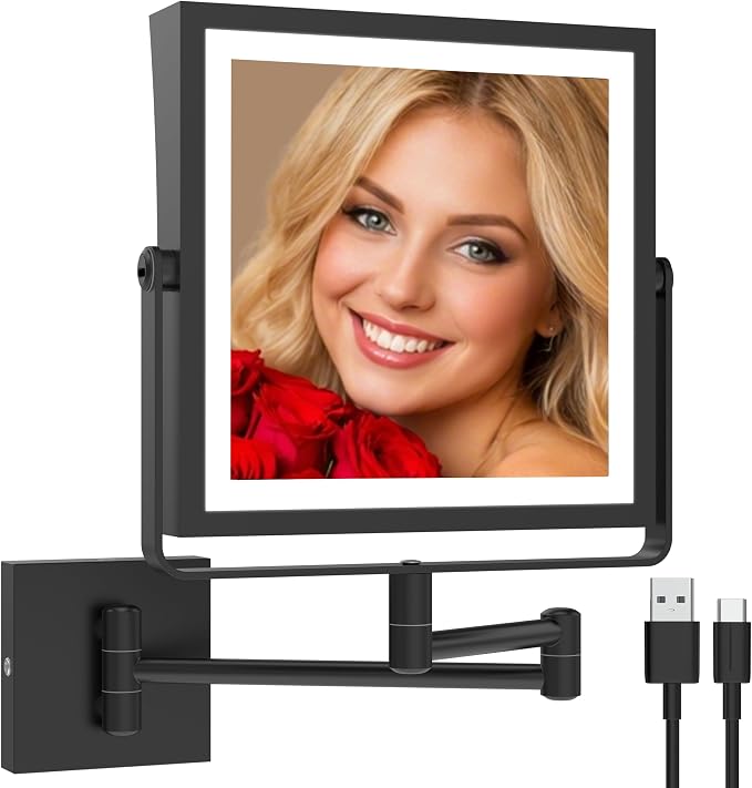 Ruacq Rechargeable Wall Mounted Makeup Mirror by Ruacq
