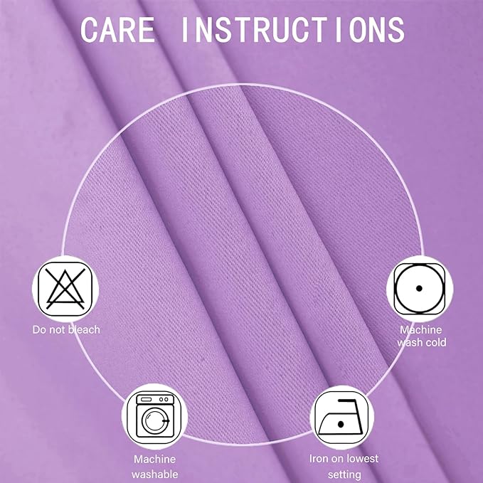 LEMOMO Blackout Curtains 52 x 45 inch Lavender Curtains Set of 2 Panels/Thermal - Image 4