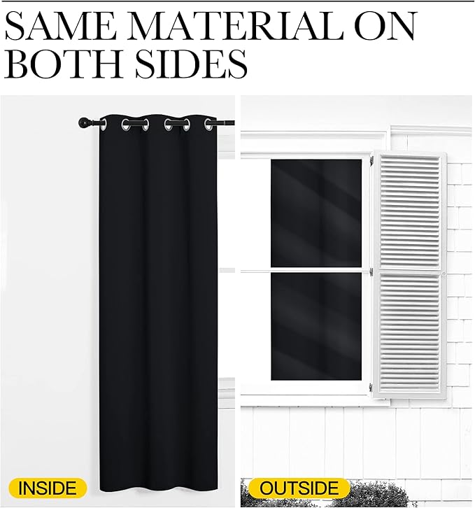NICETOWN Patio Blackout Curtain Shades, 2 Panels, 55 inches x 94 inches - Image 5
