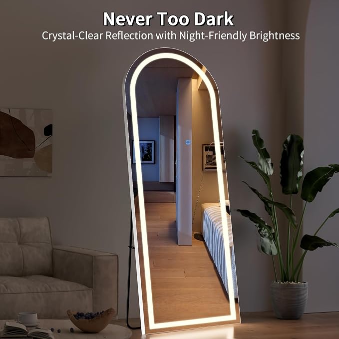 Koonmi LED Full Length Mirror, Lighted Floor Mirrors - Image 4