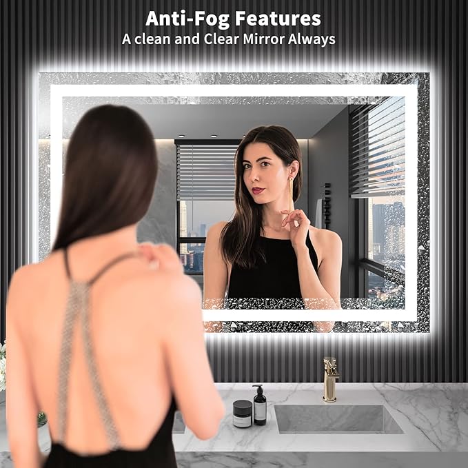 LOAAO 40X32 LED Bathroom Mirror - Image 3
