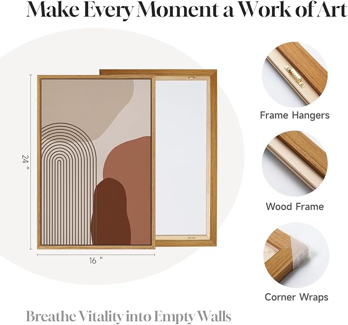 Framed Mid Century Modern Boho Wall Art - Image 7