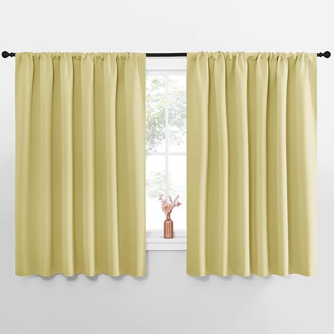 NICETOWN Blackout Curtains for Bedroom, Paler Yellow, 1 Pair, 70 by 63-inch by NICETOWN