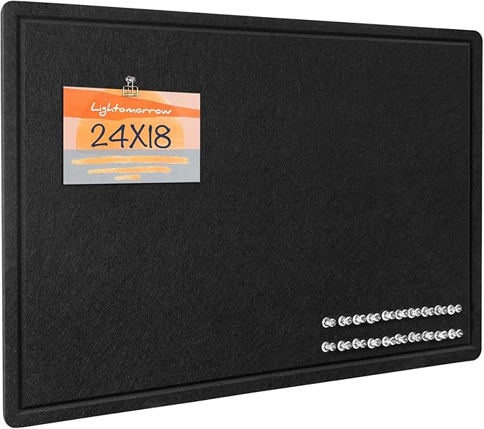 Lightomorrow Bulletin Board, 24 x 18 inches Decorative Felt Pin Board, Vision by Lightomorrow