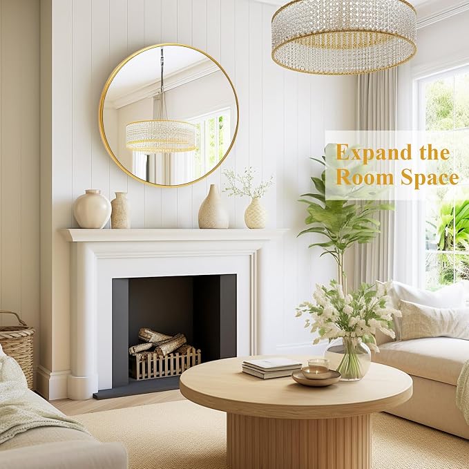 Fabuday Round Gold Mirror for Wall - Image 3
