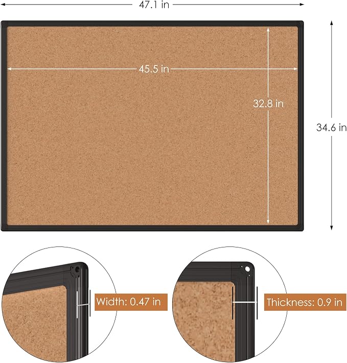 2-Pack Cork Board Bulletin Board 48 x 36, Office Board - Image 4