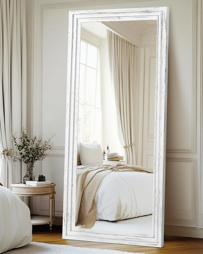 Full Length Mirror 71"x30" Solid Wood Frame Floor Large Mirror - Image 5