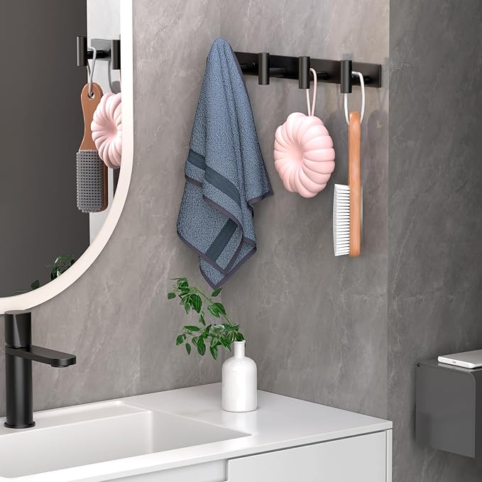 Coat Rack Wall Mounted-4 Hooks, Heavy Duty Stainless Steel Wall Hooks - Image 5