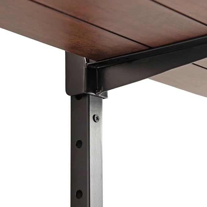 Kate and Laurel Atwood Three-Tiered Adjustable Mango Wood Wall Shelf, Walnut - Image 8