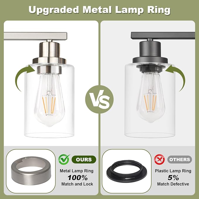 Unicozin Modern Bathroom Light Fixtures, 5 Light Vanity Lights Over Mirror - Image 4