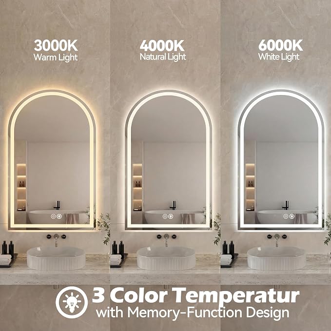 Sweetcrispy 24"×32" LED Bathroom Mirror - Image 5