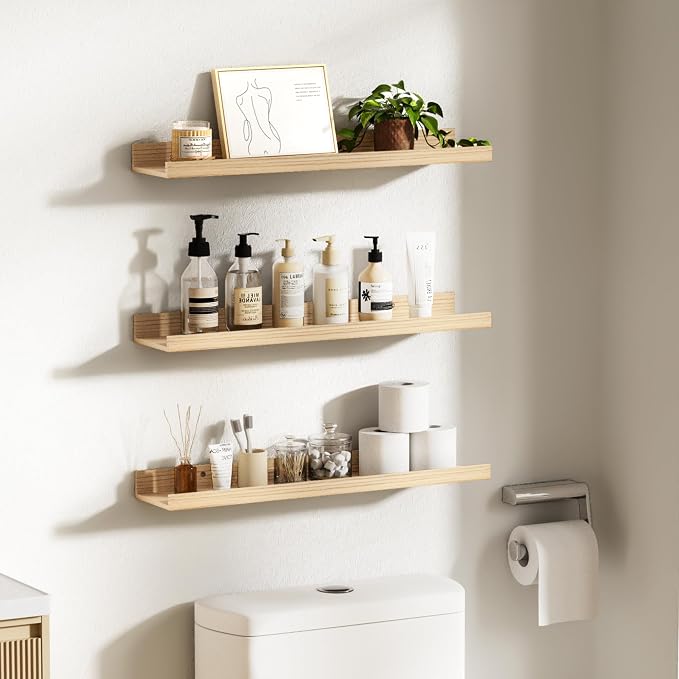 upsimples Floating Shelves for Wall, 23.6 Inch Shelves for Decor Storage Set of - Image 7