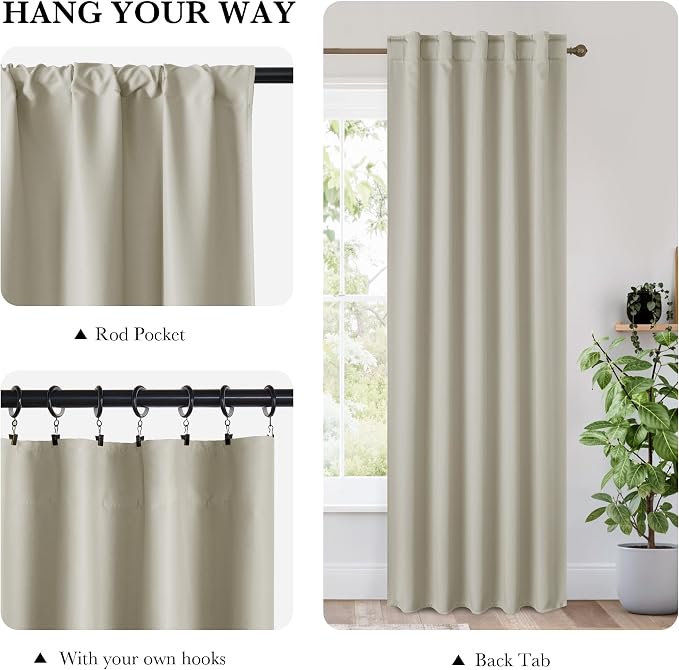 RYB HOME 100% Blackout Short Curtains - Image 3