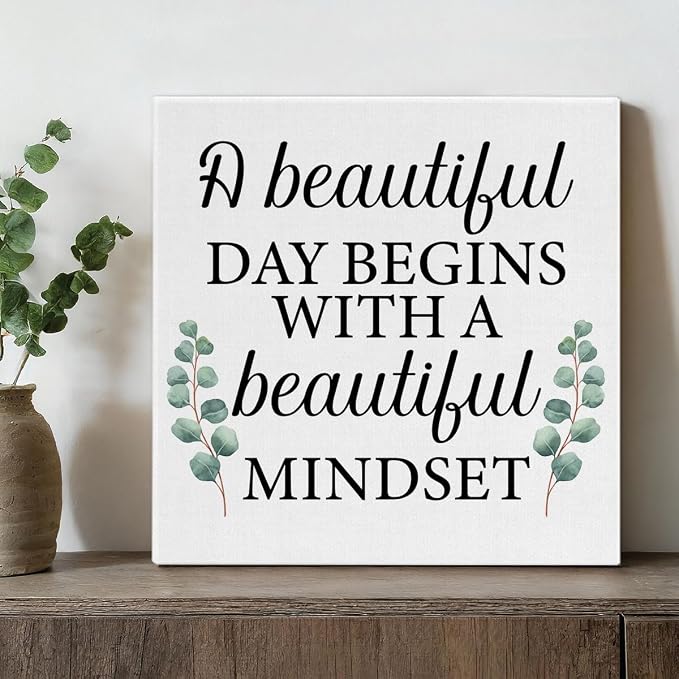 Motivational Eucalyptus Wall Art Decor, Inspirational Green Botanical Pictures - Image 4