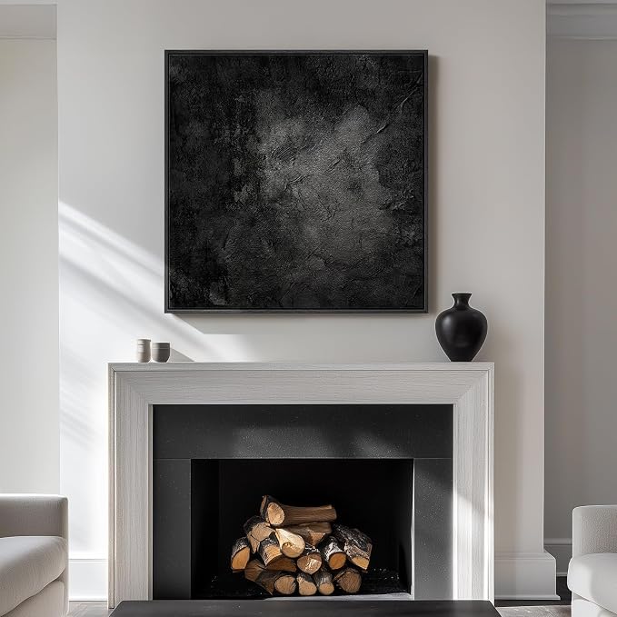 Framed Black Abstract Wall Art, Modern Canvas Prints Paintings Artwork - Image 4
