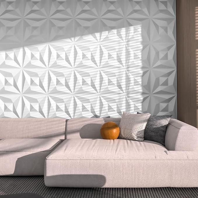 40 PCS 3D Wall Panels for Interior Décor White 11.8"*11.8" Wall Covering - Image 3