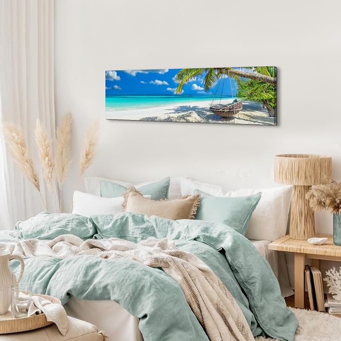 Nature Coastal Scenery Wall Art Tropical Ocean Wall Decor Seascape Coconut - Image 3