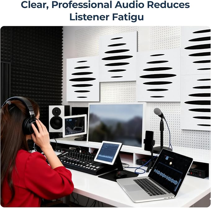 6 Pack Acoustic Wall Panels Self-Adhesive, 23.6" x 23.6" x 0.5" Acoustic Panels - Image 3