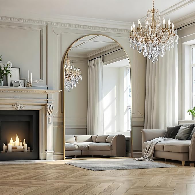 Dewfig Arched Full Length Mirror, Oversized Full Body Mirrors - Image 5