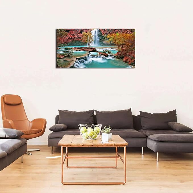 Tropical Forest Wall Art for Living Room Nature Waterfall Landscape Pictures - Image 4