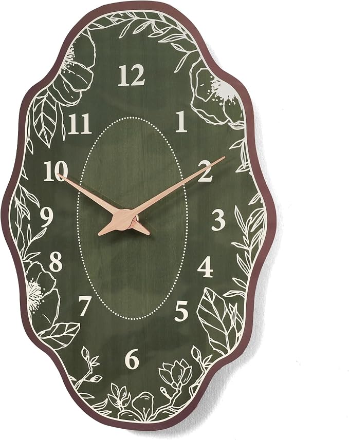 Mid Century Retro Irregular Shape Wall Clock, Silent Non-Ticking Battery - Image 9