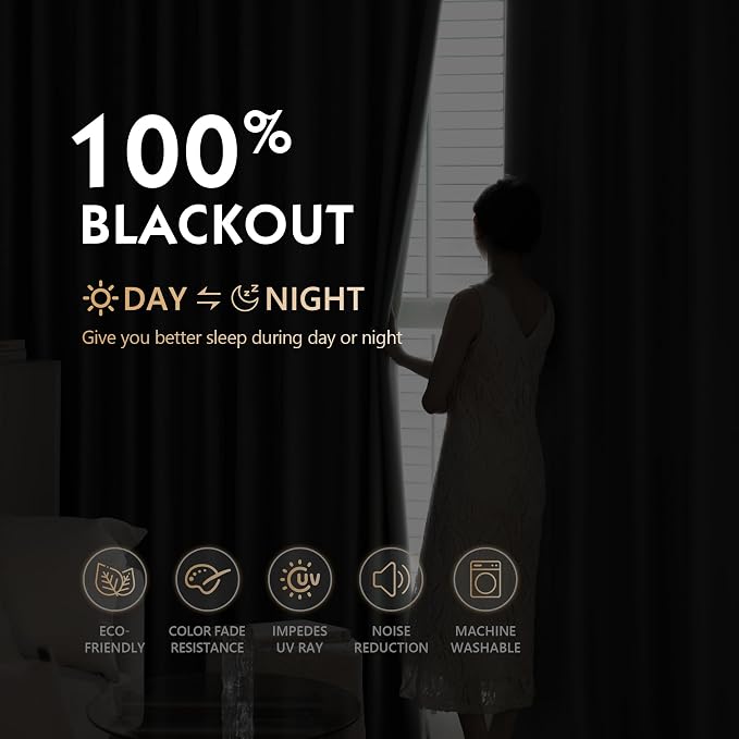 FMFUNCTEX 100% Blackout Curtains - Image 3