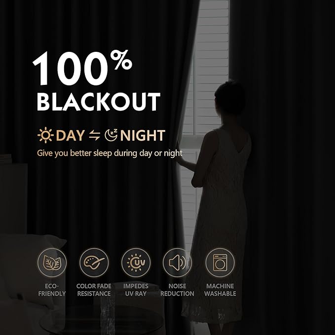 FMFUNCTEX 100% Blackout Curtains - Image 3