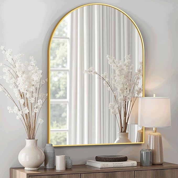 Arched Bathroom Mirror for Wall, HD Glass Over Sink for Bathroom by TRAHOME